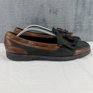 Cole Haan Country Men's Size 12M Blue Leather Brown Accent Kiltie Tassel Loafers